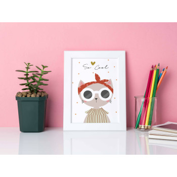 Cool katt med solglasögon - Barntavla