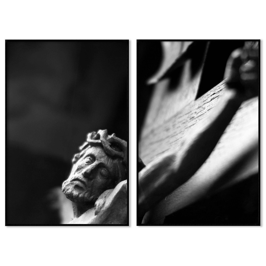 Jesus on the cross - Abstract two piece poster