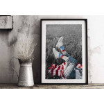 Woman and USA flags - Fashion poster