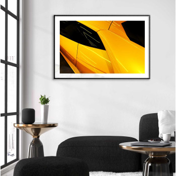 Gul Lamborghini - Abstrakt sportbil poster