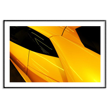 Gul Lamborghini - Abstrakt sportbil poster