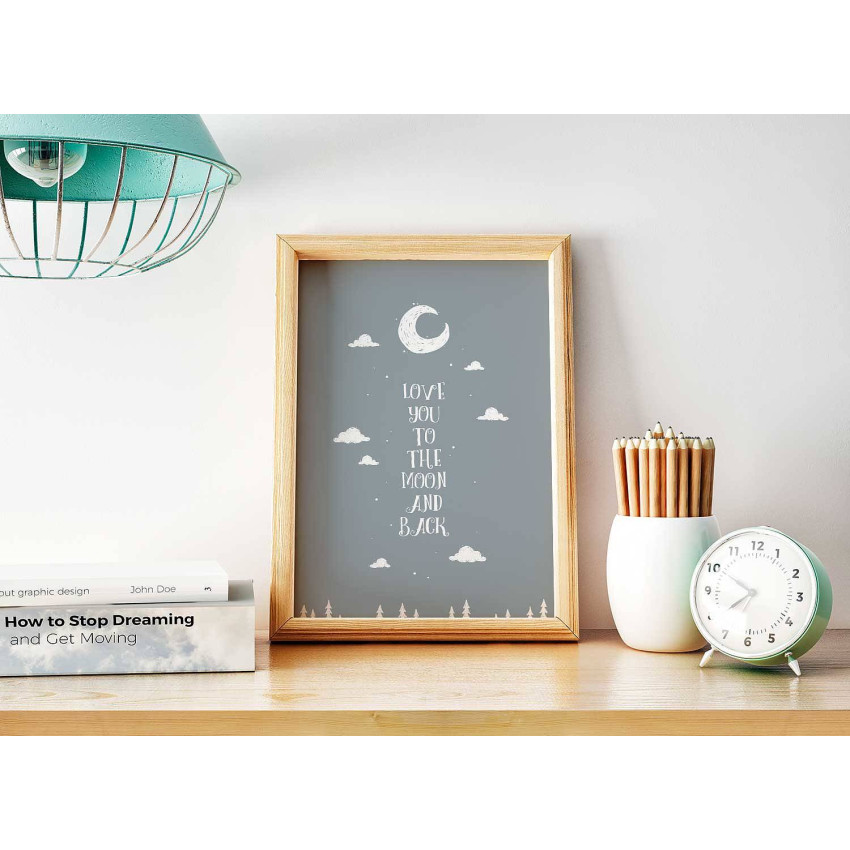 Love you to the moon - Enkel text poster