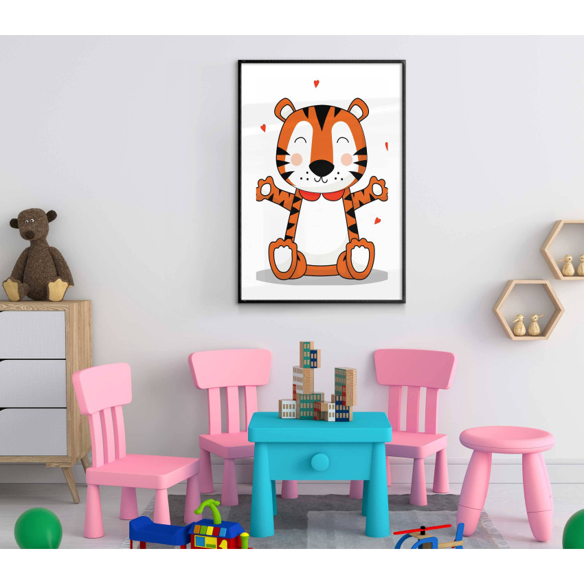 Barntavla - Söt och glad tiger