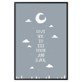 Love you to the moon - Enkel text poster