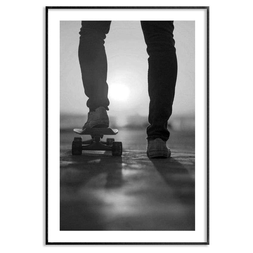 Skateboard och Converse - Retro poster