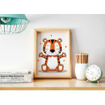 Barntavla - Söt och glad tiger