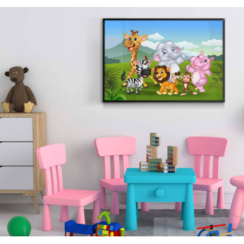 Barntavla - Färgglada och söta djur