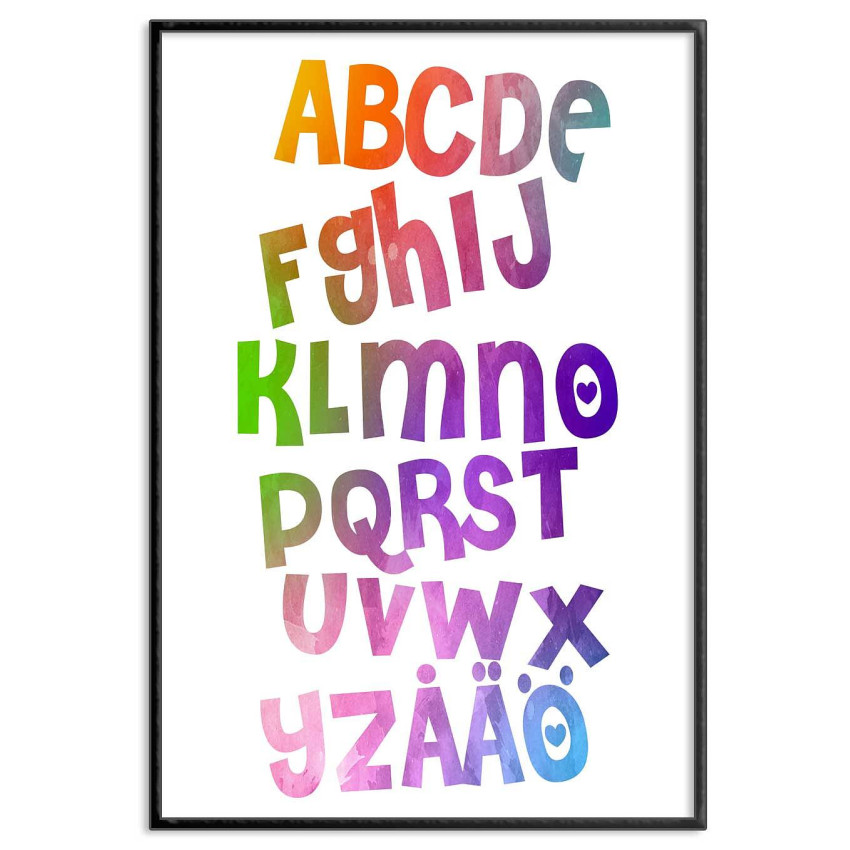 Färgglad alfabetstavla - Barntavla