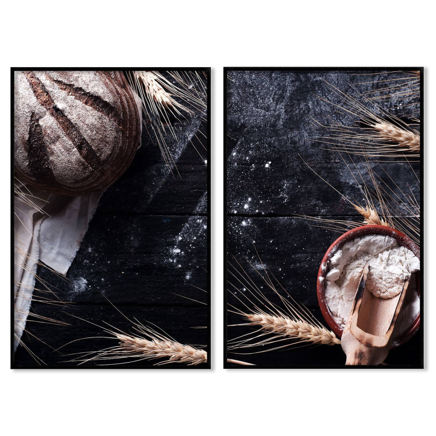 Bread and flower - Abstract kitchen poster
