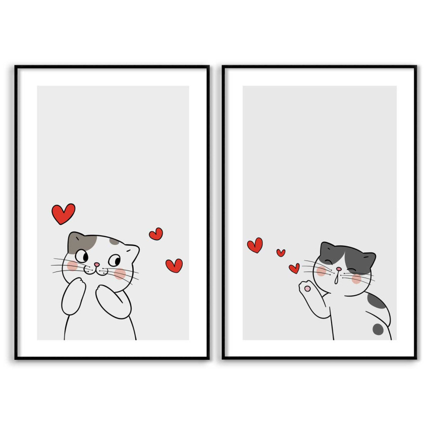 Kärlek & katter - Perfect pair posters