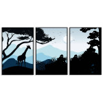 Giraffe silhouette - Three piece poster