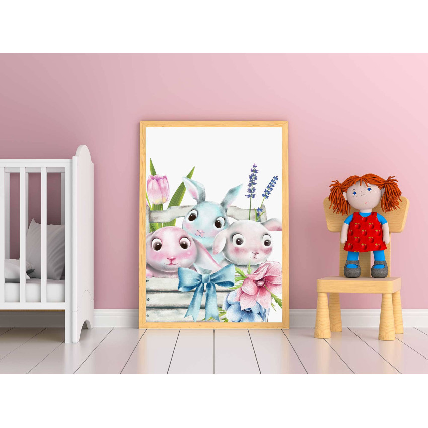 Water color bunnies - Kids poster