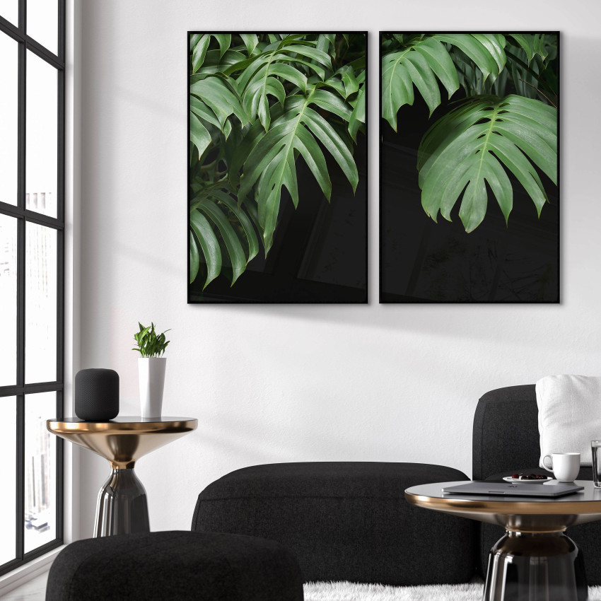 Monstera blad - Grön växtposter