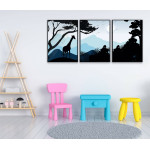 Giraffe silhouette - Three piece poster