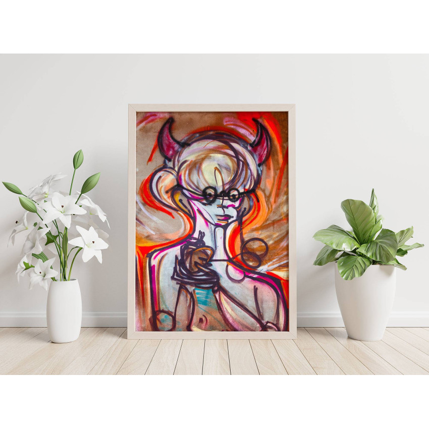 Modern konst kvinna - Färgglad graffiti poster