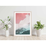 Berg och dal - Poster i rosa och turkos