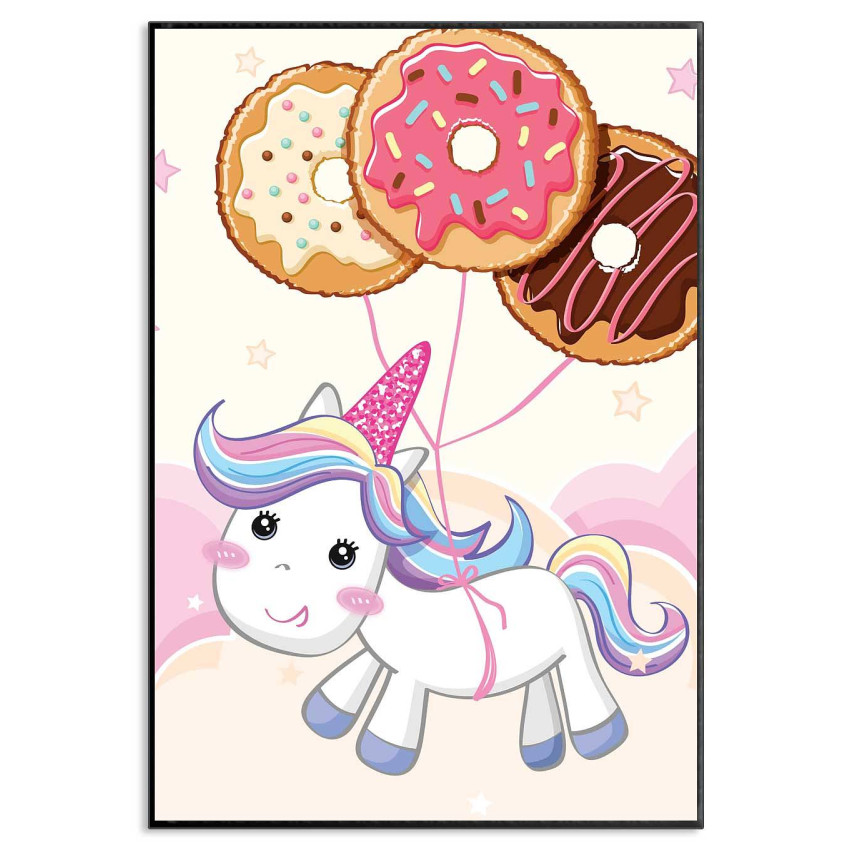Enhörning flyger med kakor - Söt barntavla