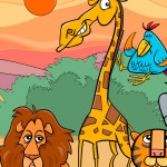 Funny and exotic animals - Kids poster