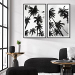 Palm trees silhuettes - Poster in two pieces