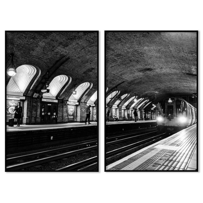 London Underground - Abstrakt tavla i två delar
