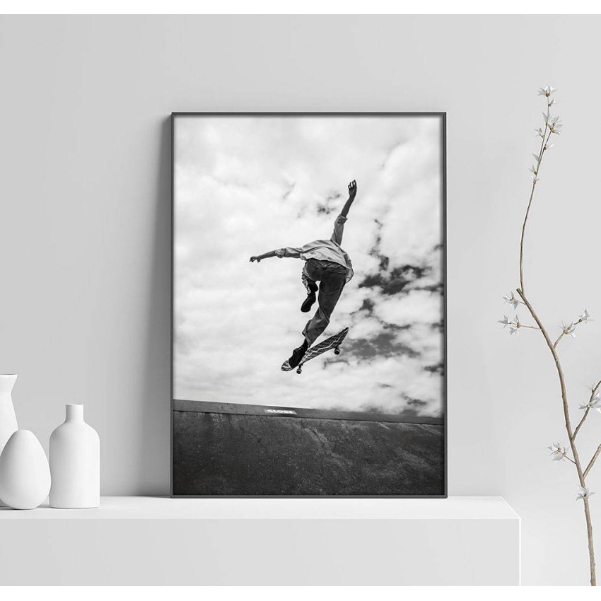 Skateboarding the air - Retro poster