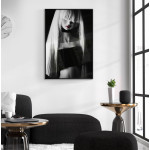 Fashion doll model - Black and white poster