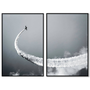 Flygplan uppvisning - Tavla i två delar