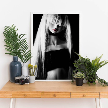 Fashion doll model - Black and white poster