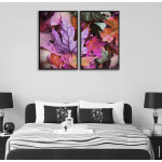 Pink and purple autumn leaves posters