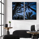 Exotic palm trees - Two piece blue poster