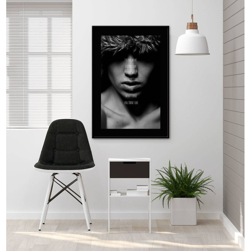 Mystiskt ansikte - Svartvit motiverande poster