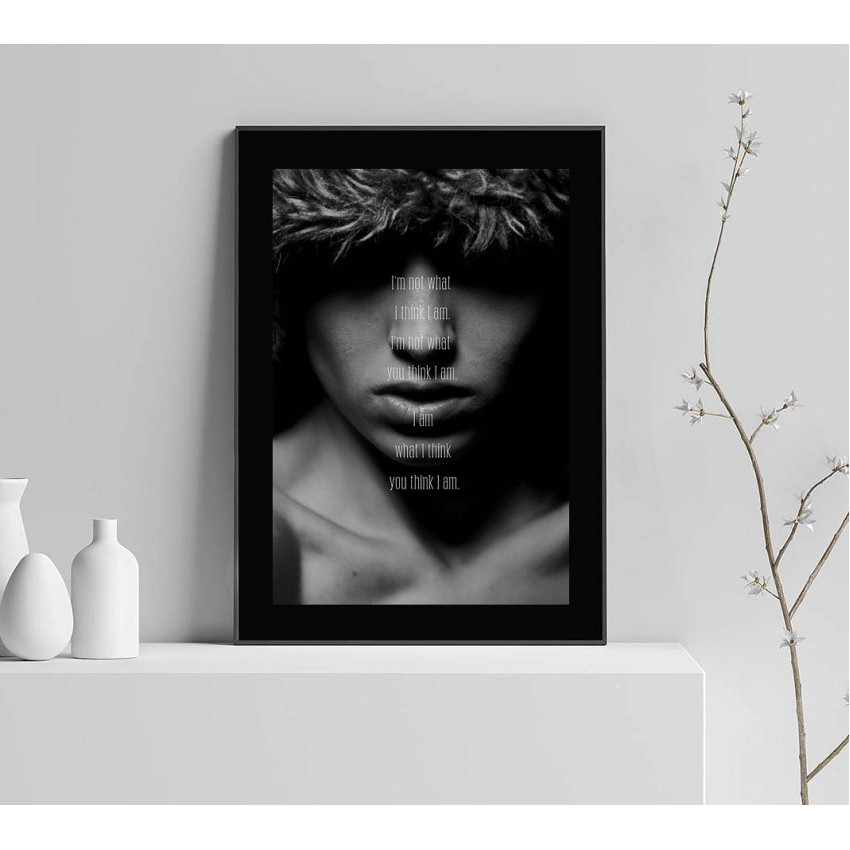 Mystiskt ansikte - Svartvit motiverande poster