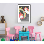 Unicorns och regnbåge - Tecknad barntavla