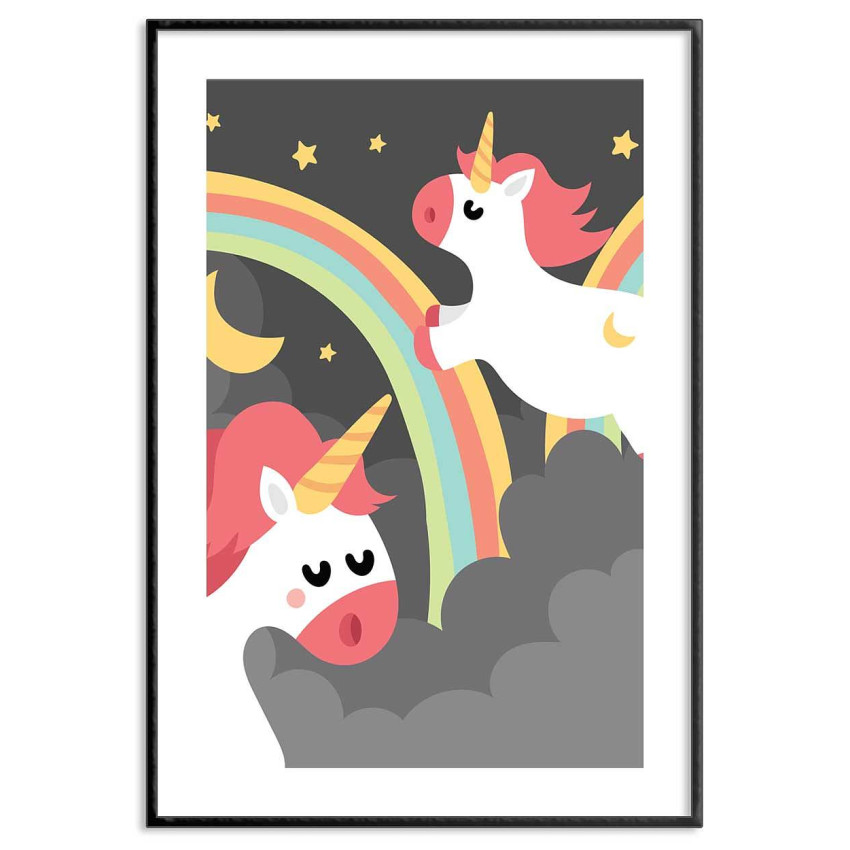 Unicorns och regnbåge - Tecknad barntavla