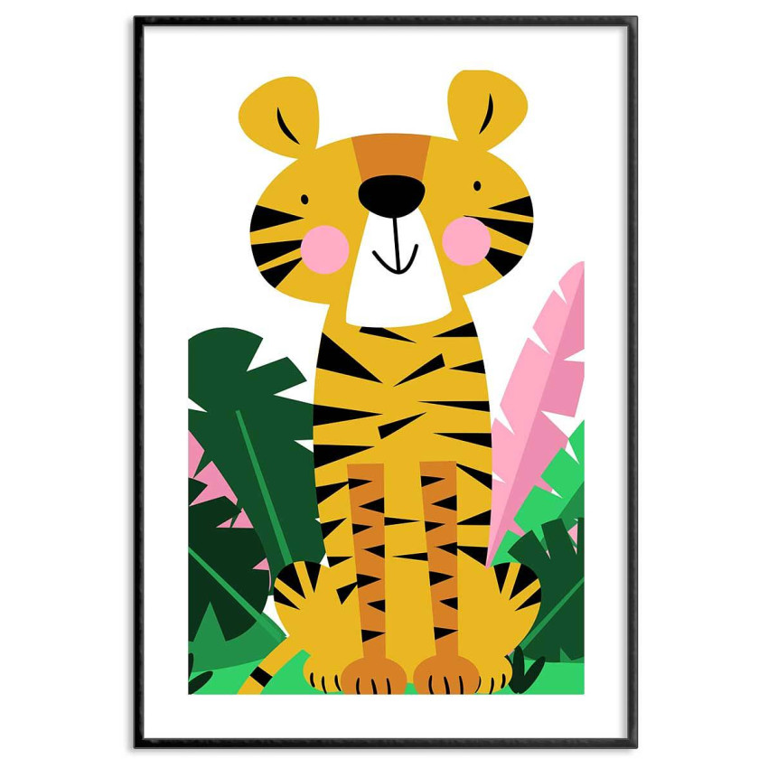 Tecknat lejon - Barntavla med djurmotiv 50x70 cm