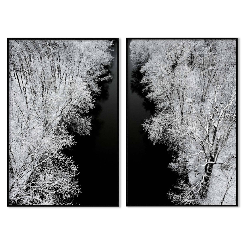 Abstrakt vinter - Tavla i två delar