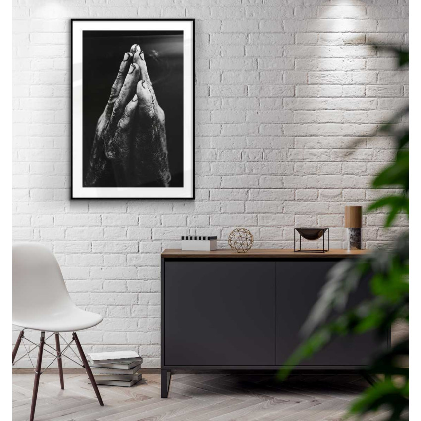 Händer i bön - Svartvit fashion poster