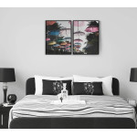 Paraplyer i luften - Tvådelad tavla