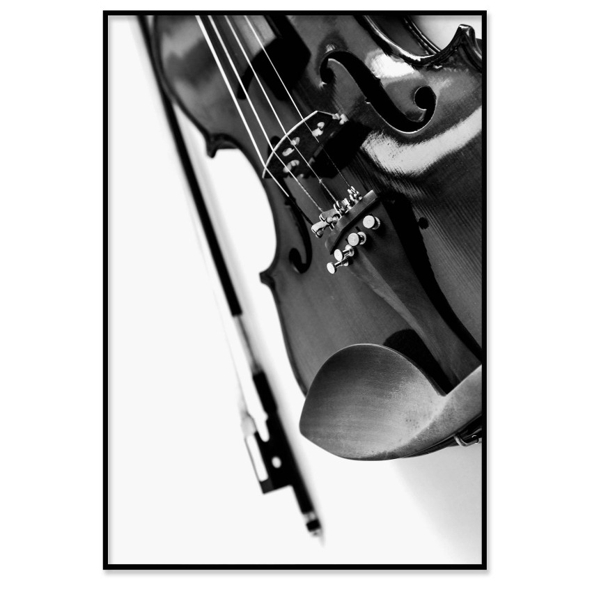 Violin - Enkel svartvit musik poster