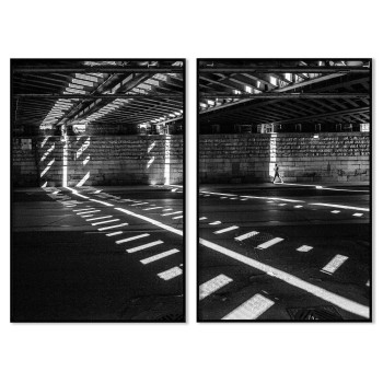 Black and white abstract street - Poster in two pieces