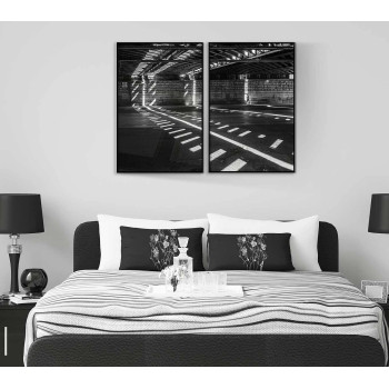 Black and white abstract street - Poster in two pieces