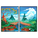 Cartoon nature - Two piece kids poster