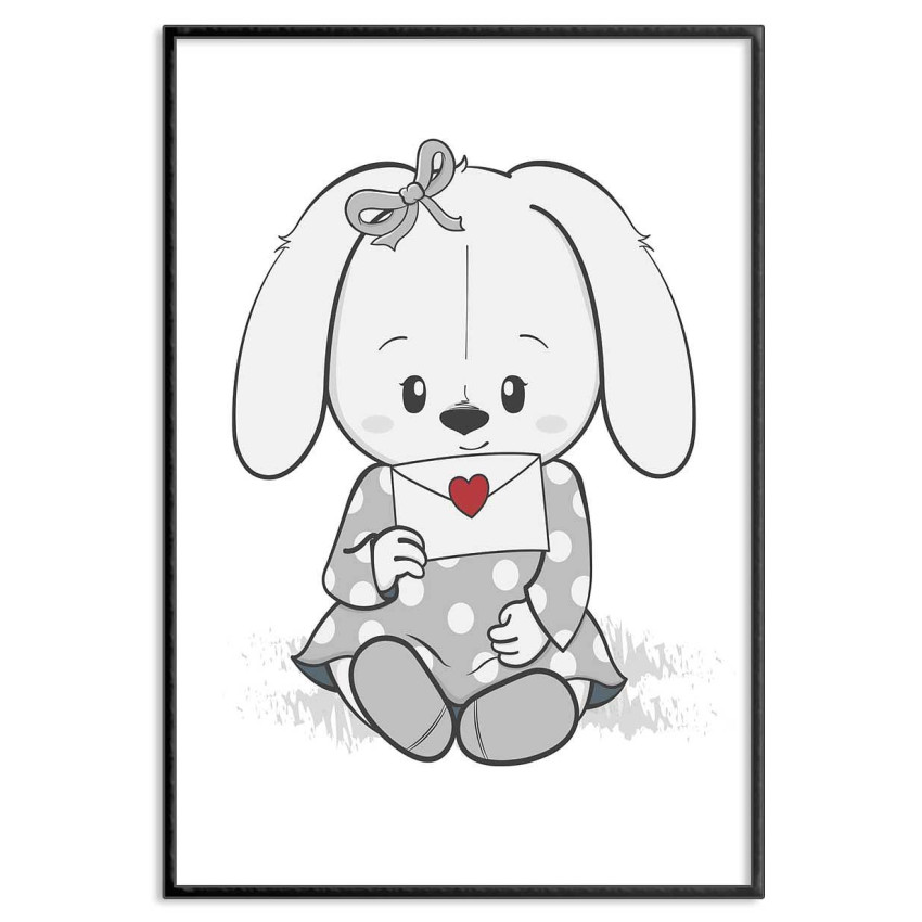 Rabbit and love letter - Simple kids poster