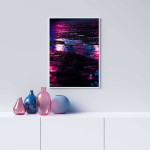 Night lights and rainy street - Abstract poster