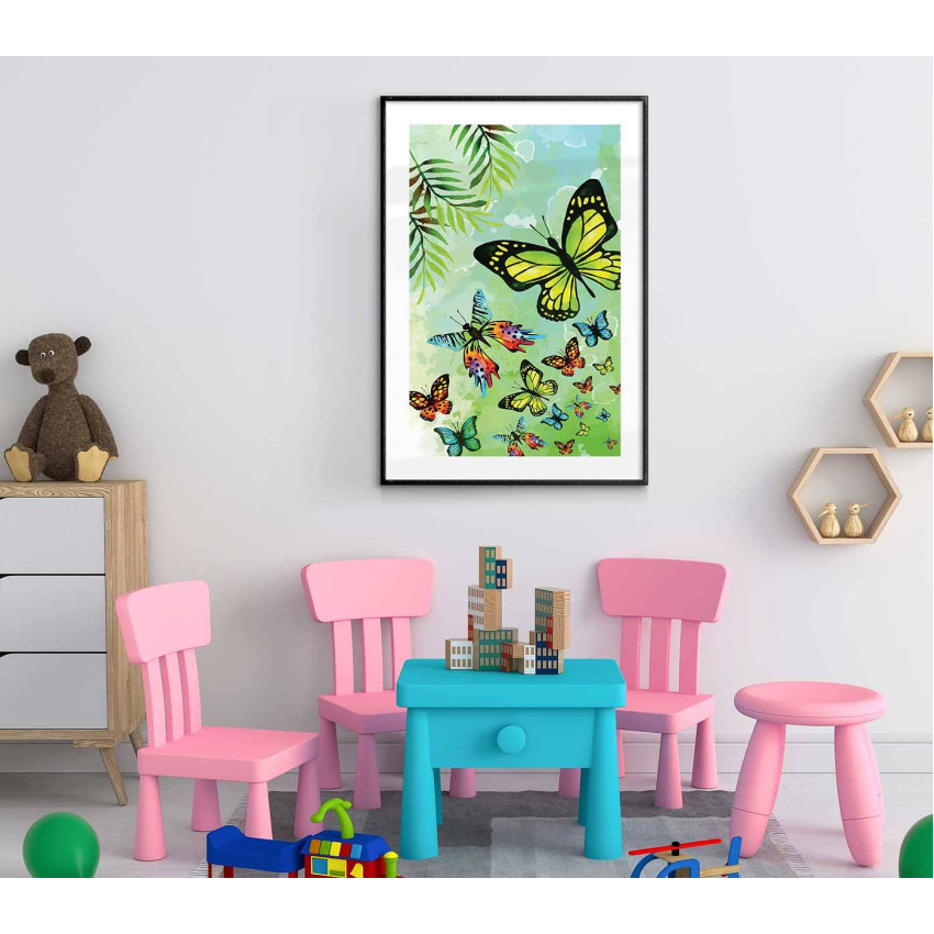 Fjärilar - Simpel barntavla poster