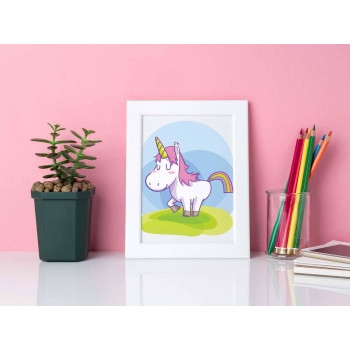 Rosa unicorn - Barntavla affisch