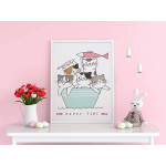 Barntavla med söta katter som fiskar