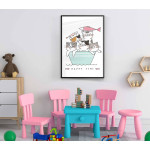 Barntavla med söta katter som fiskar