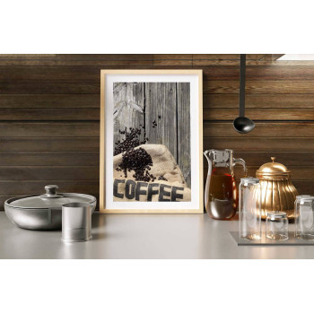 Coffee & kaffebönor - Köksposter