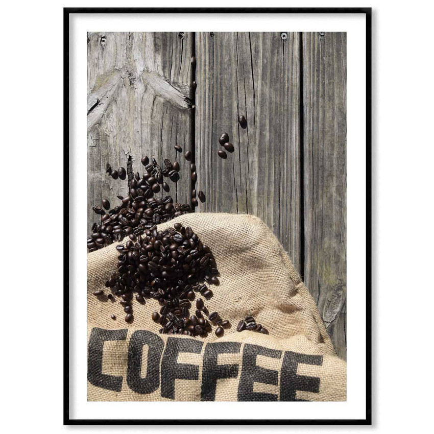 Coffee & kaffebönor - Köksposter